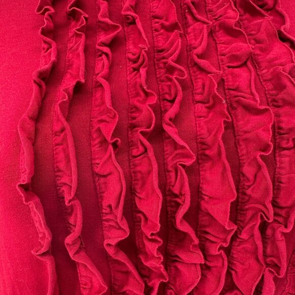 Lane Bryant Tunic Top Womens Size 22/24W Red Ruffle Front 3/4 Sleeve Soft Comfy - Picture 5 of 9